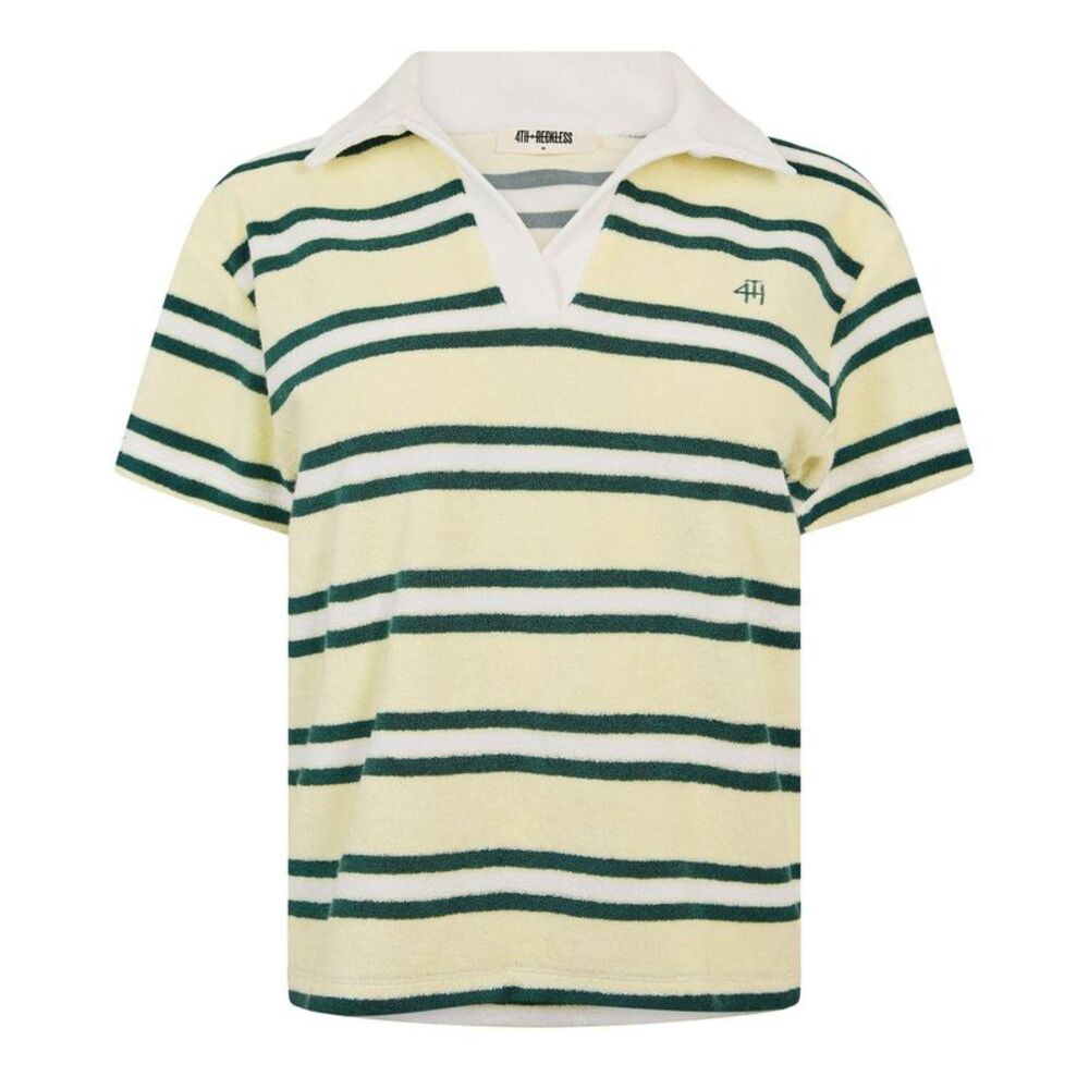 4th & Reckless Womens/Ladies Zita Striped Short-Sleeved Polo Shirt / Yellow